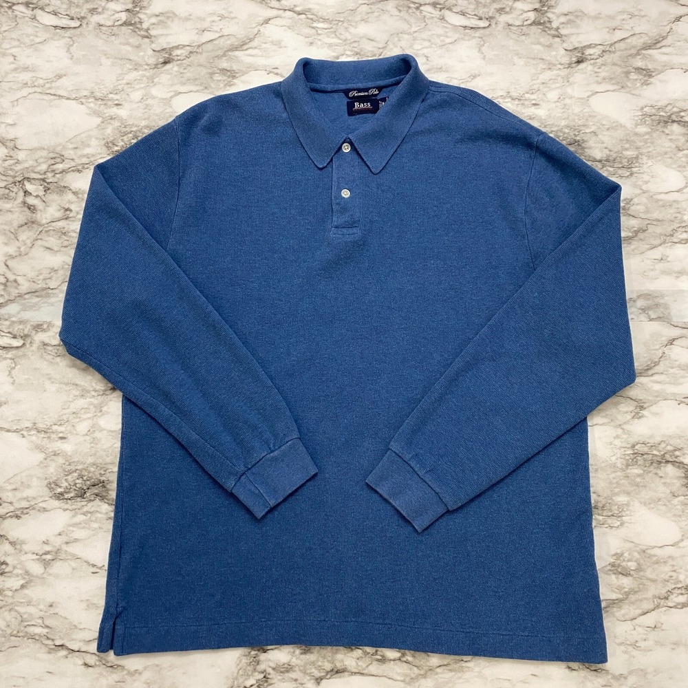 G.H. BASS Premium Polo Mens Sweatshirt Size M Blue Pullover Long Sleeve